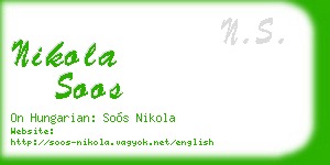 nikola soos business card