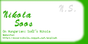 nikola soos business card